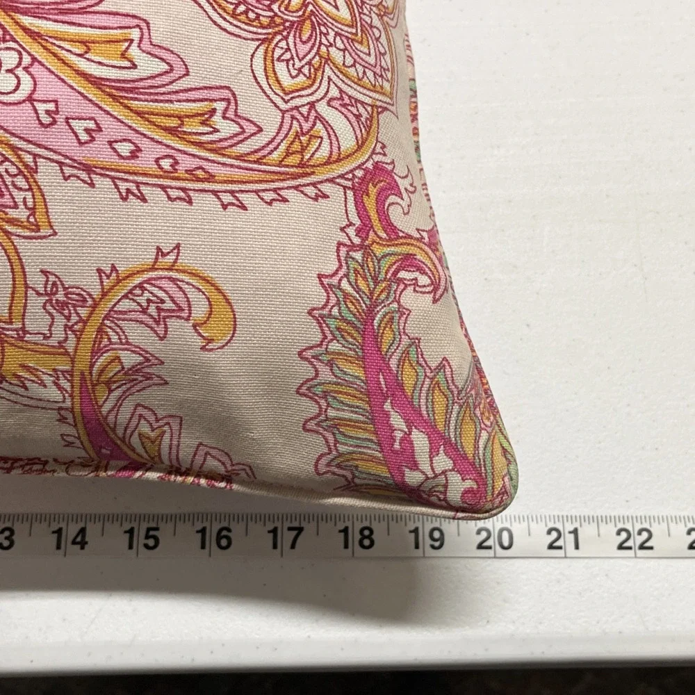 Lauren Ralph Lauren Throw Pillows Pink Paisley Down Filled Set Of 3 Preppy